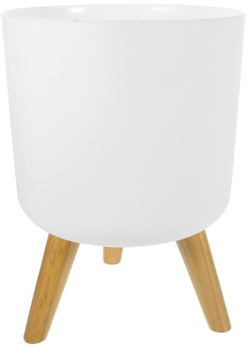 Abaodam Maceta Moderna con Soporte De Madera para Interior Y Exterior para Hogar Oficina Y Jardín Decorativa Y Práctica Grande Diseño Elegante Y Duradero