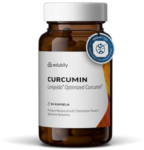 edubily® Kurkuma Kapseln - Curcurmin aus dem Markenrohstoff Longvida Optimized Curcumin® - in schützender Phospholipid-Hülle - Laborgeprüft - Vegan (400 mg Curcumin, 60 Kapseln)