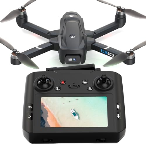 Tolatoyus Drones with Camera for Adults 4K, GPS Drone with 4.5” LCD Screen Controller Follow Me Auto Return 5G Long Range Transmission Foldable FPV Drone for Beginners Under 249g