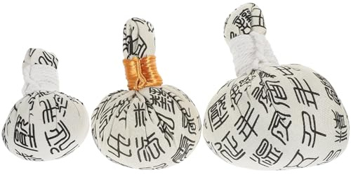 VICASKY 3pcs Chinese Herbal Health Balls Massage with Wormwood Warming Bags for Hand Therapy Non-Woven Natural Ingredients Lightweight for Adults and Elders Random Color