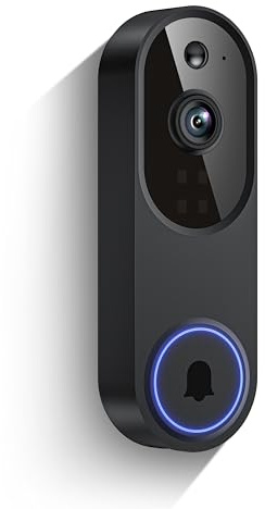 1080p Wireless Video Doorbell Camera for Home Security, Battery Powered, Live View, Cloud Storage, AI Human Detection, Night Vision, Two Way Audio, Indoor Outdoor Surveillance, 2.4G Wi-Fi Only