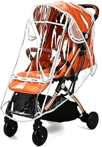 Universal-Regenschutz für Kinderwagen, winddicht & wasserdicht, Kinderwagen-Regenschutz mit verlängertem Baldachin, Kinderwagen-Zubehör zum Schutz (mittel)