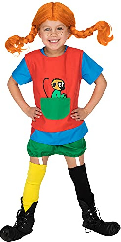 Pippi Långstrump Kläder till Barn – Maskerad Outfit, Halloween Kostym, Utklädnad Dräkt för Flickor och Pojkar, Ålder 2–4
