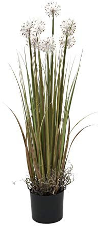 artplants.de Erba con tarassaco Decorativa Isabel, Bianco, 105cm - Cespuglio Artificiale/Pianta da Arredamento