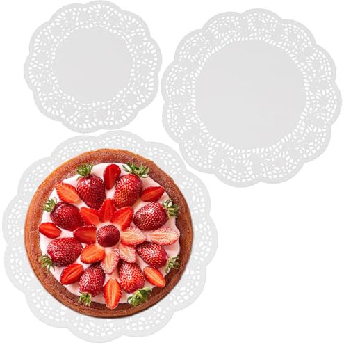 COM-FOUR® base per torta 84x - punte per torta come base per decorare e servire - piatti per torta bianchi in carta (84 pezzi - 3 misure)