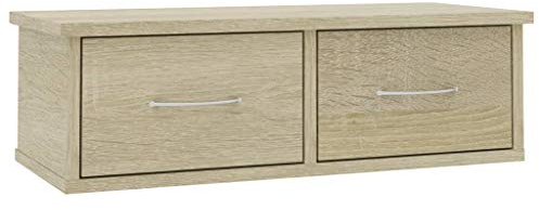 vidaXL Wand-Schubladenregal Sonoma-Eiche 60x26x18,5 cm Holzwerkstoff