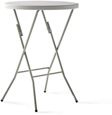 KG KITGARDEN - Mesa Plegable Portátil Multifuncional, Ø80x110cm, Redonda, Blanco