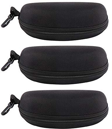 EKdirect 3pcs Sunglasses Case Hard Protective Eyewear Eyeglasses Glasses Box with Zip Hook