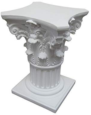 Kunibert Säule Blumensäule Dekosäule Podest Sockel Höhe 72cm Breite 52 x52cm weiß Material: gemahlener Naturstein