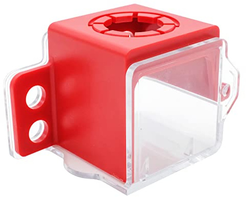 TRADESAFE Emergency Stop Button Cover Lockout - Box Type Transparent Push Button Switch Cover, 7/8-inch Hole Diameter, Medium Push Button Lockout Device