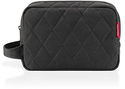 reisenthel cosmeticpouch M Rhombus Black - Kulturbeutel für Kosmetik, Ladekabel und persönliche Gegenstände, Couleur:Rhombus Black