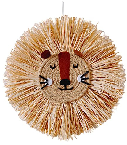 Baoblaze Nordische ländliche handgewebte Tierstroh Home Wandbehang Baumwollfaden Rattan flechten Tapisserie Ornament für Schlafzimmer Kinderzimmer, ein