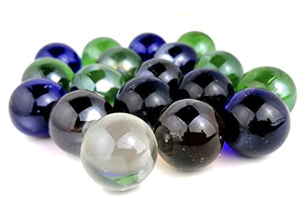 STUWU 20 Stück Große Deko Murmeln 25mm Glas Murmeln Mehrfarbig Deco Marbles ca. 400g