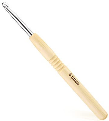 4,5 mm Häkelnadel, ergonomischer Griff für arthritische Hände, Holzgriff Häkeln extra leichte Stricknadeln für Anfänger und Häkelgarn (4,5 mm) | Ergonomische Häkelnadel Holzgriff häkeln Extra Leichte Stricknadeln für Anfänger und Häkelgarn