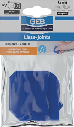 GEB Lisse joint de silicone 3 pièces. 3 types de lisseurs et 6 angles possibles. Lisseur accès difficile inclus.