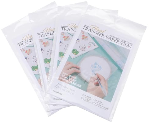 FOMIYES Película Soluble En Agua Para Bordado Diy 16 Piezas Ideal Para Transferencia En Tela Y Diseño De T-Shirts Fácil De Usar Y Cortar