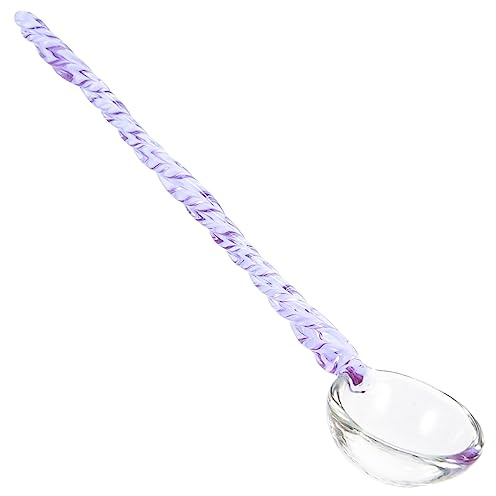 Abaodam Stained Glass Spoon Mixing Spoon Dessert Long Handle Glass Ice Coffee Stirring for Tea Drinks