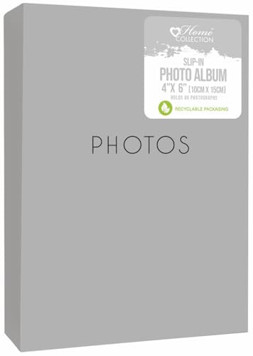 Silver 4 x 6 Photo Album Holds 80 Photos Slip-in Small Photograph Scrapbook Wedding Travel Keepsake Gift