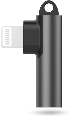 Lightning auf 3.5mm Klinke Adapter, iPhone Kopfhörer Adapter Apple Mfi Zertifiziert Lightning,L-förmig Aux Audio Adapter für iPhone 14 13 12 11 Pro Max 7 8 SE X XS（Grau）