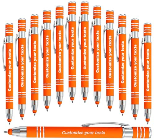 Bolígrafo personalizado 2 en 1 con lápiz óptico, hasta 1000 unidades a granel/Grabado personalizado con nombre, texto o mensaje - Bolígrafo para regalos de empresa,graduaciones,comuniones