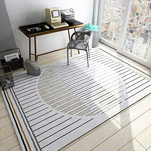 Teppich Weiße Geometrie Flauschig Kurzflor,Mikrofaser Super Weich,Anti-Rutsch,Waschbar,Teppich Webteppich Für Wohnzimmer,Flur,Schlafzimmer Teppichläufer 120X160Cm