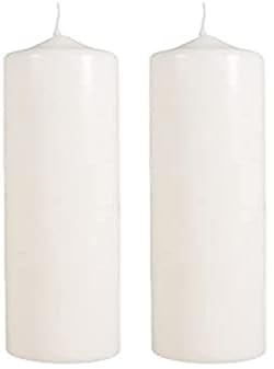 Rayher Cirio blanco personalizable, 25 cm, 6 cm ø, vela de bautizos, comuniones y fiestas, 3119296 (Paquete de 2)