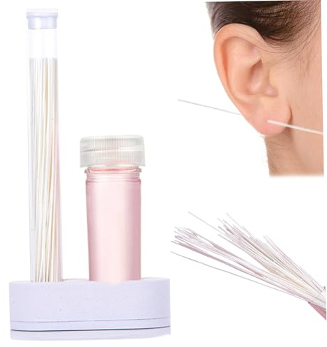 BEAHING öronhålsrengörare, rengöring av örhängen, engångspiercing hålrengörare, 70 st piercingrengörare, tandtråd med 15 ml rengöringslösning, luktborttagning, öronpiercing, rengörare för flickor
