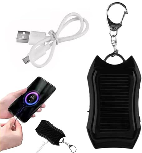 Chargeur de téléphone solaire – Batterie externe 1500 mAh | Porte-clés de chargeur portable étanche à charge rapide, lampe de poche super lumineuse intégrée pour le camping, équipement de survie, camp