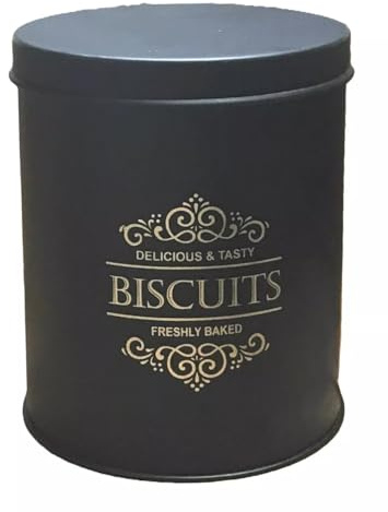 Nobel Vintage Black Square Canisters - Bread, Biscuits, Pasta, Tea Sugar Coffee - 15 cm (L) x 15 cm (W) x 16 cm (H) - 1 Count