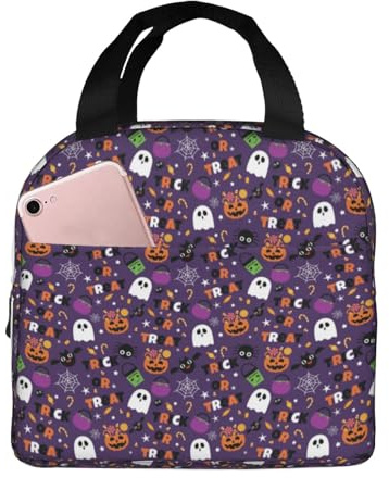 Bolsas de almuerzo aisladas para hombres y mujeres, bolsas de almuerzo suaves para Halloween, dulces y dulces, aisladas para viajes, a prueba de agua, pequeñas para adultos, para hombres y mujeres
