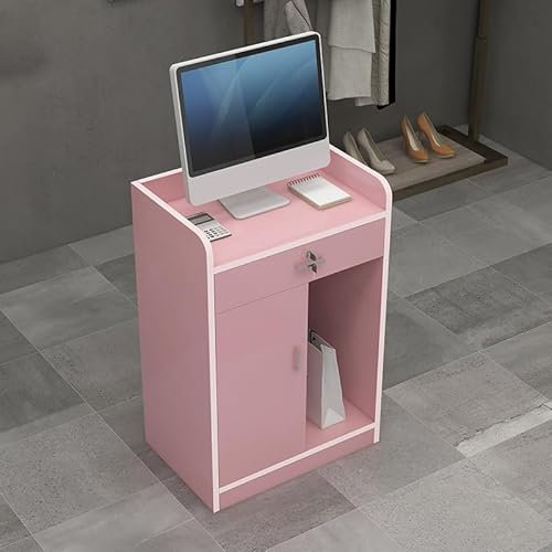 Generisch Empfangstresen, moderner Empfangstresen mit Schubladen für Büro/Schönheitssalon/Lobby – Schwarz (50 x 45 x 100 cm)