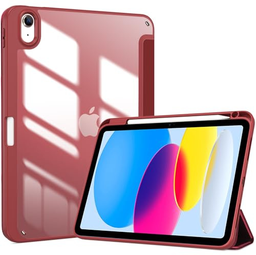 ProCase Cover iPad 11 Gen A16 11 Pollici 2025/iPad 10 Gen 10,9 Pollici 2022 | Custodia con Portapenna Auto Sonno/Veglia -Vino