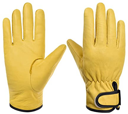 JUNNASALIKER Gartenhandschuhe Für Männer Und Frauen Aus Robustem Dornenfestem Leder Gartenhandschuhe Schützende Arbeitshandschuhe Geburtstagsgeschenk