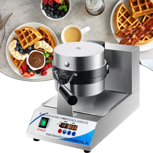 Gaufrier Belge En Acier Inoxydable 1200 W, Machine à Petit-DéJeuner AntiadhéSive Avec Minuterie Pour Restaurant, Boulangerie, Snack-Bar,110V