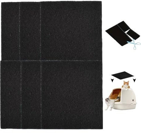 BOBOZHONG Filtros De Carbón Activado para arenero de Gatos,6 Piezas filtros de carbón de Repuesto,Filtro de Carbón para Desodorante,Filtro de Carbón Activado,10,5 x 11,5 x 0,5 cm