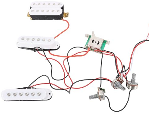 Ensemble de Micros SSH, tonalité et Volume Réglables, Ensemble de Micros Humbucker à Bobine Unique pour Guitare électrique, Blanc, Pièces de Rechange Luthier