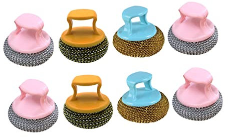 Homoyoyo 8pcs Steel Wire Ball Cleaning Brush Kitchen Cleaning Tool for Restaurant Dish Brush Detachable Design for Pot and Pan