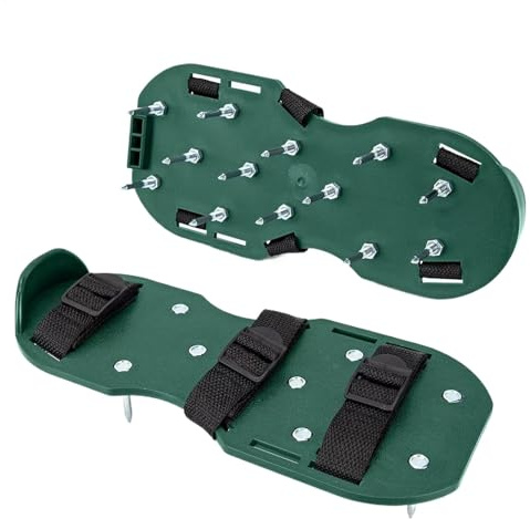 Zapatos de pinchos, zapatos aireadores de césped, zapatos aireadores de pinchos, 2 aireadores de suelo ajustables para el patio, zapatos de alta resistencia, accesorios de jardín para el hogar
