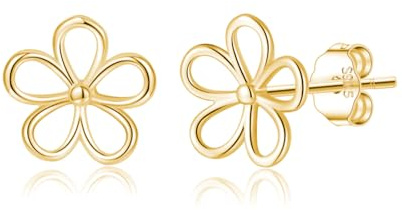 SLUYNZ 925 Sterling Silber Blume Ohrstecker Ohrringe für Damen Mädchen Hohle Blume Ohrstecker für Sommer