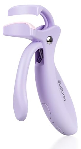DUDUDU Heated Eyelash Curler, Portable Rechargeable Heated Lash Curler with Boost Heating, 2-Level Adjustable Temp & 10S Heat 3S Style 24H Long-Lasting Natural Effortless Curl for All Eye Shapes