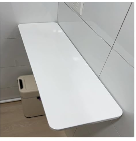 Utrymmesbesparande vikbar väggmonterad skrivbord funktionell flytande hylla för hemmakontor tvätt kök kompakt arbetsstation (40 x 20 cm) vit