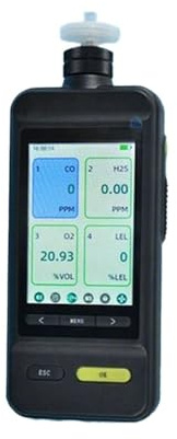 Rilevatore di gas portatile CL2 con display LCD da 3,5 pollici, allarme sonoro/luminoso/vibrazione, analizzatore di gas for uso domestico Date in tempo reale