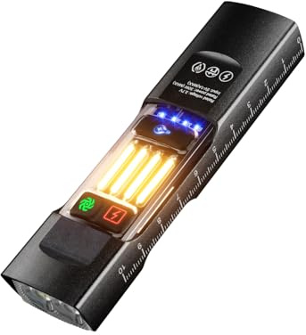 Skylla Mini LED Taschenlampe EDC Flashlight aufladbar, 680 Lumen, 16 Lichtmodi, 7 Lichtfarben inkl. RGB/UV, USB-C, magnetisch, IPX4 wasserdicht für Camping Wandern Angeln Notfälle
