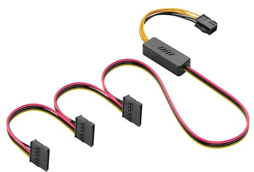 SinLoon Cavo di alimentazione ATX da PSU a SATA IDE a 6 pin ATX 6 pin femmina a SATA femmina, con regolatore di tensione step-down (da 1 a 3)