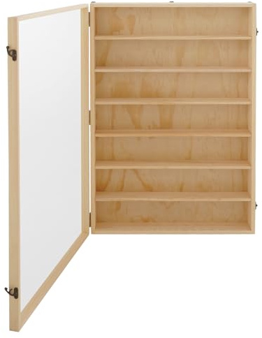 7 Ebenen Wandvitrine bis 10kg 50x9.4x78cm Hängevitrine aus Massivholz,Sammlervitrine mit Acryltür Metallriegel & Montageset,Schaukasten Wandregal Hängeregal für Modellautos Mini-Puppen & Vinyl-Figuren