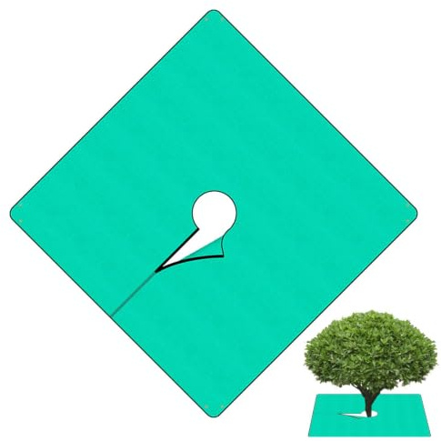 Telo Paesaggistico 201 X 201 Cm Barriera Impermeabile Resistente Per | Telo per foglie con foro da 30 cm Per Controllo Erbacce, , Fiori, Prato E Giardinaggio All'Aperto