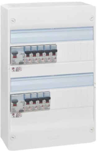 LEGRAND - Tableau Électrique Pré-équipé 2 Rangées Drivia - Equipé de Disjoncteurs et Interrupteurs Différentiels - Pour Logement T3 - Fabriqué En France - Blanc