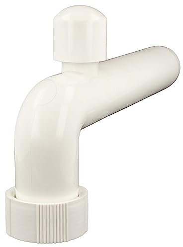 tecuro Abgangsbogen mit Rohrbelüfter, Ø 50 mm, Länge 250 mm für Siphon, mit Überwurfmutter 1 1/2 Zoll inklusive Keildichtung, Kunststoff weiß