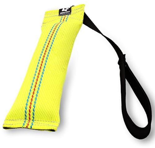 Bull Fit Bungee Beisswurst für Hunde, mit Handschlaufe, 25 cm | Aus hochwertigem Feuerwehrschlauch handgefertigt, robustes Hundespielzeug zum Training, Tauziehen und Zerrspiele mit Hund
