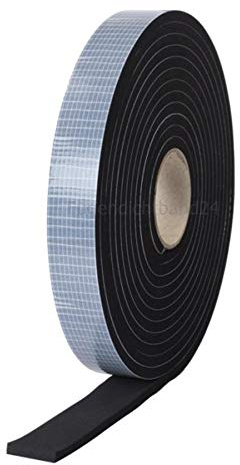 Dichtband 5m Rolle, 1mm stark, diverse Breiten, einseitig selbstklebend, EPDM Zellkautschuk EPDM 10mm x 1mm